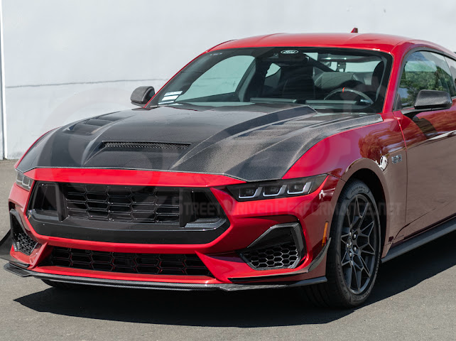 2024-Up Ford Mustang S650 | Terminator Style CARBON FIBER Front Vented Hood